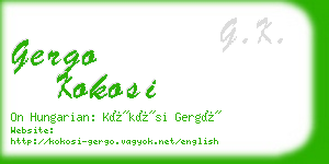 gergo kokosi business card